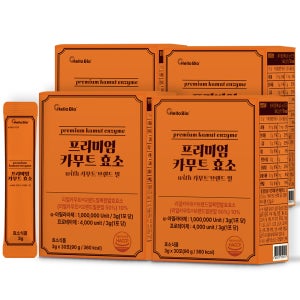 [역가수치 100만] 헬로바이오 프리미엄 카무트 효소 with 카무트 브랜드 밀 30포, 4개