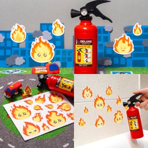 물놀이장난감 불조심예방세트 목욕놀이 유아물놀이용품 불꽃스티커