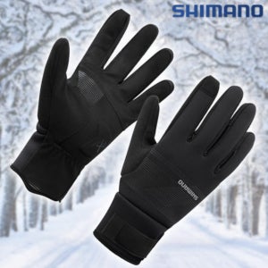 2025 시마노 윈드브레이크 써멀 방풍장갑 블랙 자전거장갑