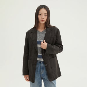 [스파오][신세틱레더] 여성 스웨이드 테일러드 재킷_SPJLF49W16