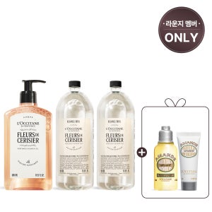 [라운지단독] 체리 블라썸 샤워 젤 1.5L 세트 (+아몬드 바디케어 키트)
