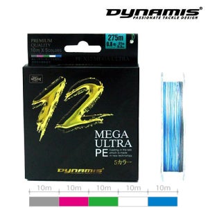 다이나미스 메가 울트라 12합사 150m/275m 5색 멀티 PE 합사줄