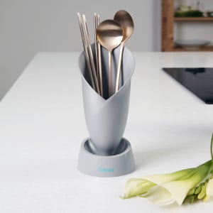 오브제팜 카라꽃 물빠짐 수저통 주방 수저꽂이