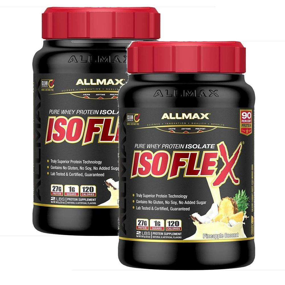 올맥스 <b>아이소플렉스</b> 웨이 프로틴 <b>파인애플 코코넛</b> 분리유청단백질 907g 2개