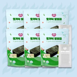 또또맘 오가닉 또또김 유기농 어린이김 6봉 / 무가미김, 100% 국내산 유기원초