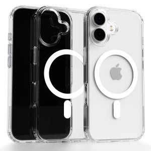 맥세이프 호환 케이스 투명 범퍼 2배 자력 화이트, 아이폰17
