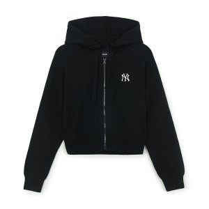 [MLB] 여성 베이직 레터링 후드집업 가디건 NY (Black) 3FKCB0454