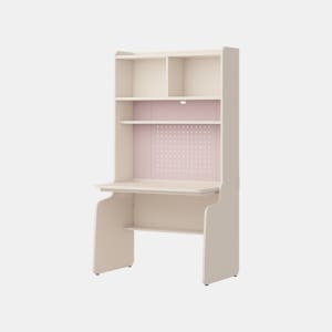 일룸 링키S 측판형책상 세트 1000폭, 4단, IVRM(아이보리+라즈베리크림)