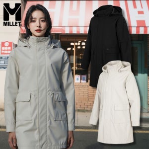 밀레 바람막이 여성 롱자켓 등산 아웃도어 기능성 중기장 방풍 재킷