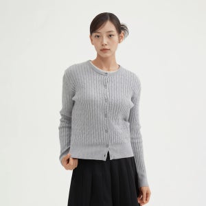 [N배송][소프트얀] 스파오 케이블 라운드넥 가디건 SPCKF49W04