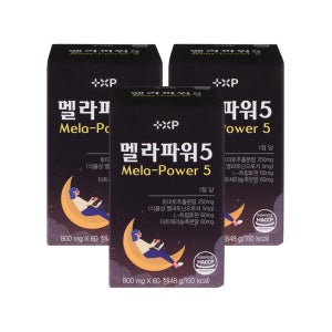 플러스엑스팜 멜라파워5 식물성 멜라토닌 5mg, 트립토판, 테아닌함유 60정 2개월분 3개