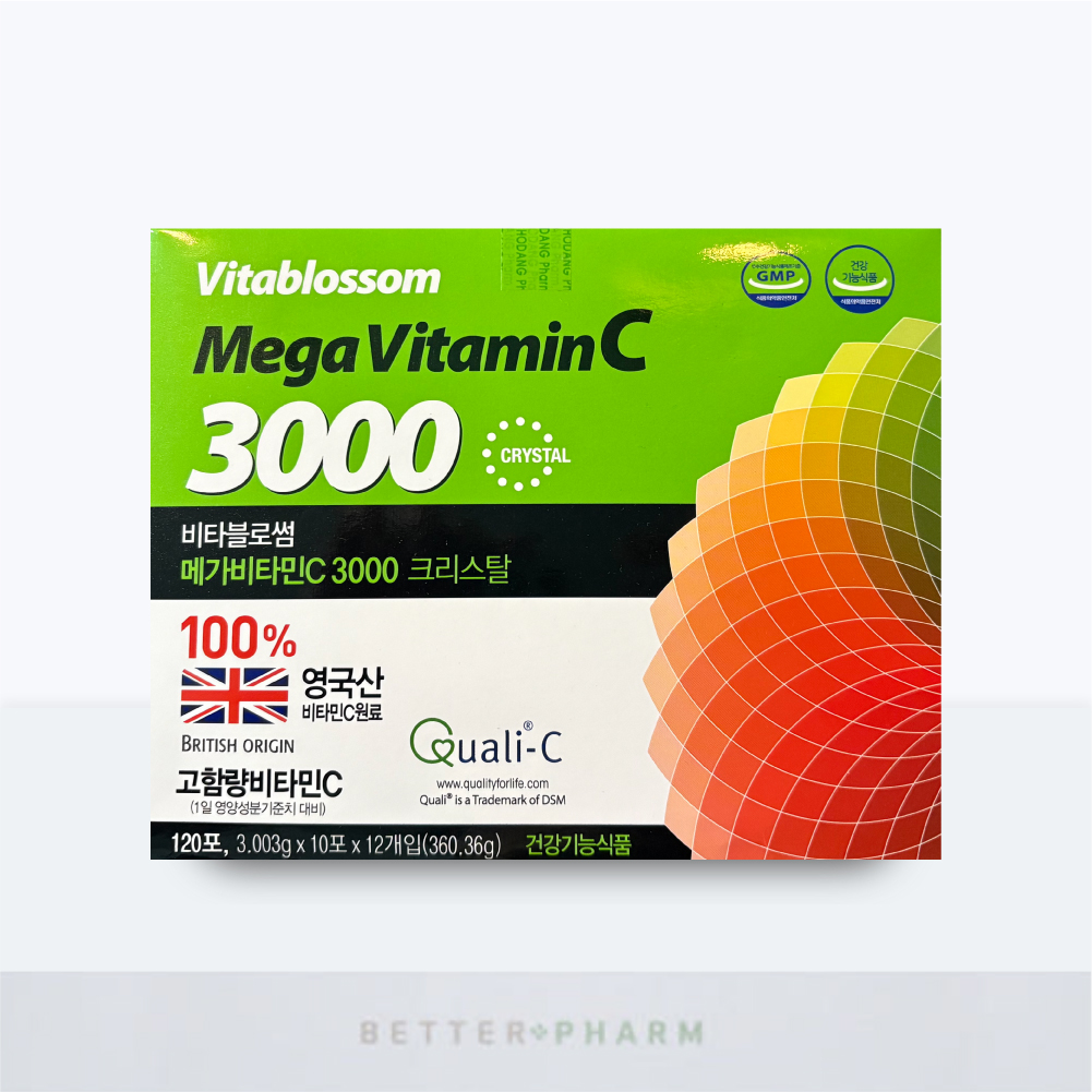 비타블로썸 메가<b>비타민 C</b>3000 크리스탈 고함량 <b>비타민C</b> 120포 4개월분