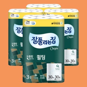 잘풀리는집 퀼팅 오리지널 3겹 30m 30롤 4팩