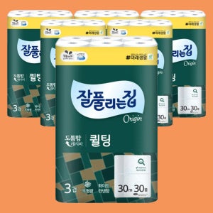 잘풀리는집 퀼팅 오리지널 3겹 30m 30롤 6팩