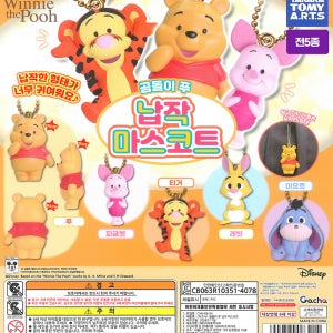디즈니 곰돌이푸 납작마스코트 피규어 일본 가챠 캡슐토이