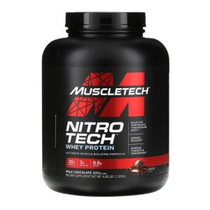 머슬테크 Nitro-Tech 유청 단백질 크레아틴 BCAA 밀크 초콜릿 맛 1.81kg