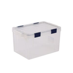 아이리스 코리아 플라스틱 투명 버클 밀폐 옷 리빙박스 정리함 수납함 22L
