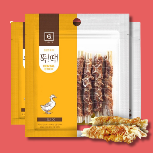 브리더랩 강아지 오래먹는 개껌 치석제거 뚝딱 덴탈스틱 오리고기, 175g, 3개