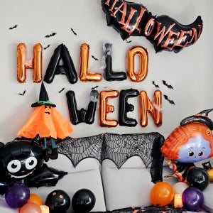 파티아일랜드 [이벤트] 호일 풍선 3종 + 할로윈 풍선 가랜드 세트 거미 박쥐 카페 행사