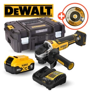 디월트 충전 그라인더 9000RPM 1550W DCG4051P1 5.0Ah 배터리 1개