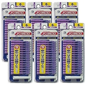 DENTALPRO 치간칫솔 15개입 6팩 6 LL 사이즈 Set Item: Dentalpro Interdental Brush I Shape Size 6 (LL)