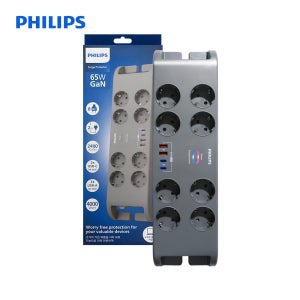 필립스 서지보호 울트라 멀티탭 고용량 과부하차단 8구 USB 2M