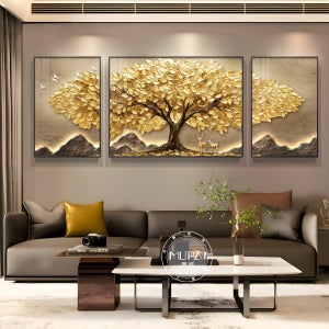 돈나무 거실 인테리어 그림 좋은 의미 벽걸이 소파 배경 벽 질감 감각 세트 액자