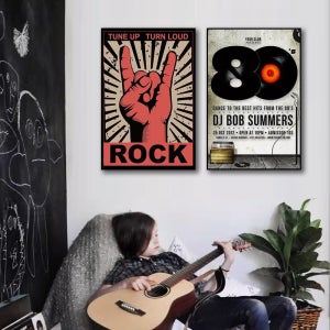 기타 인테리어 그림 악기 포스터 록 음악 교실 벽 피아노 훈련 수업 비닐 레코드 액자