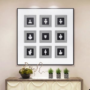 유럽풍 인테리어 모형실 현관 벽걸이 입체초상화 조합 실제화 정사각형 액자