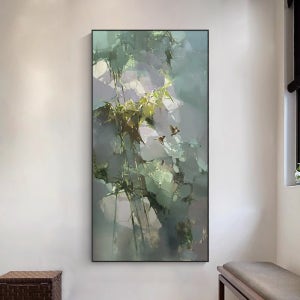 중국 상승 단계적 손으로 그린 유화 거실 대나무 인테리어 그림 침실 추상 풍경 까치 액자