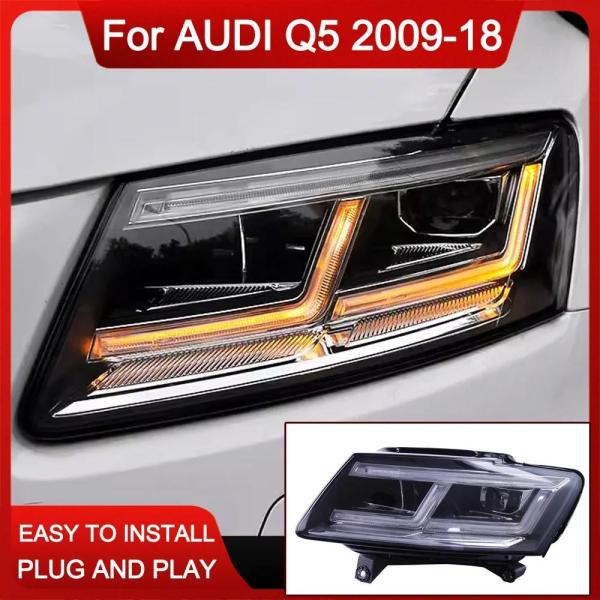2009 2018 아우디 Q5 용 자동차 헤드라이트 전조등 조립 LED Q5L 주간 주행등 매트릭스 헤드램프 2 개