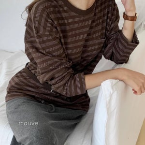 (브라운당일)디엠버 에디트 단가라 티셔츠 스트라이프 가을