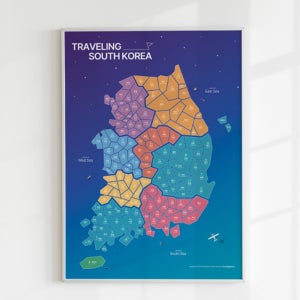 국내여행 지도 스티커 전국 우리나라 대한민국 포스터