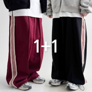 1+1 와이드 트랙팬츠 힙합바지 트랙바지