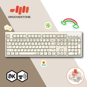 그루브스톤 GV10M 8K 수제윤활 104키 게이밍 유무선 기계식 키보드 따뜻한크레용, 저소음밀키S축, 38g