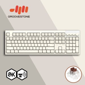 그루브스톤 GV10M 8K 수제윤활 104키 게이밍 유무선 기계식 키보드 애플라떼, 저소음갈축, 45g