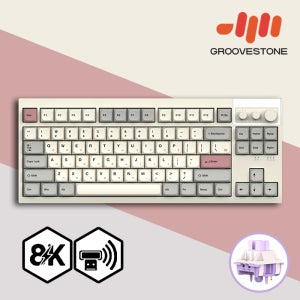 [크리스탈조명 포함] 그루브스톤 GV8M 8K 수제윤활 85키 게이밍 유무선 기계식 키보드 라이트P, 저소음밀키축, 45g