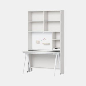 일룸 로이모노 다리형 책상세트(D600) 1200폭, 6단, 웜화이트+웜화이트(WWWW)