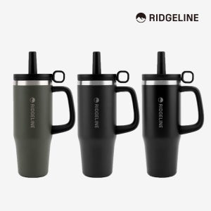 릿지라인 대용량 빨대 텀블러 스텐 보온 보냉 손잡이 텀블러 900ml