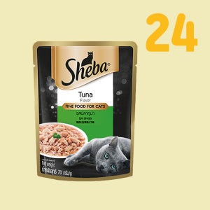 쉬바 파우치 고양이 습식 참치, 70g, 24개