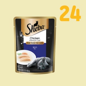 쉬바 파우치 고양이 습식 닭고기 무스, 70g, 24개