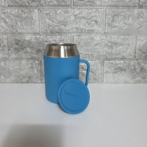 타파웨어 스텐 에코 보냉 머그 400ML 피콕블루 보온 휴대용 가정 사무실 캠핑컵 텀블러