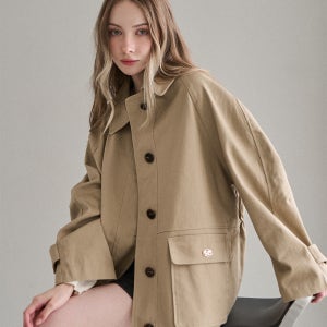 [슬로우롤리] [10차] 트렌치코트 Metal emblem half trench coat