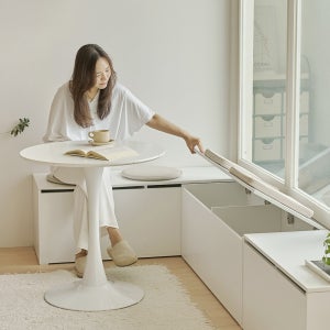 아씨방가구 베라 윈도우시트 거실 수납 벤치 의자 세트 2000