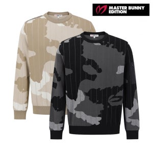 마스터바니 골프웨어 남성 골프 니트 간절기 카모 패턴 고신축 스웨터 E3SR203