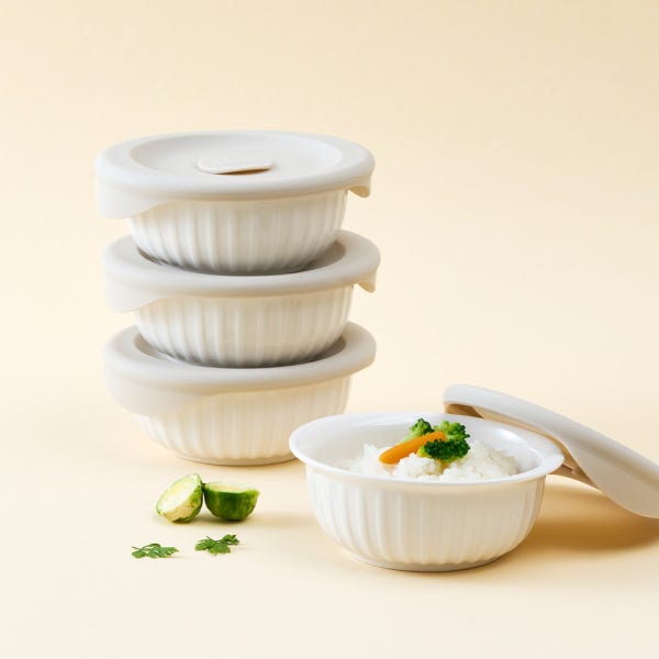 [N단독상품] 바로한끼 도자기 밥용기 아이보리 250ml 4P