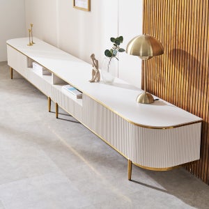 거실장 세라믹 98인치 100인치 템바보드수납장 TV다이 거실 티비장 3000, 화이트 골드