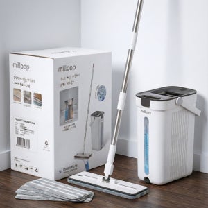 milloop 새물싹싹 자동세척 밀대걸레 노터치 극세사 가정용 사무실 업소용 청소밀대