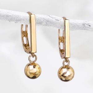 14K 18K 여성 데일리 심플 무브원 원터치 볼링 아내 여자친구 기념일 선물 금귀걸이