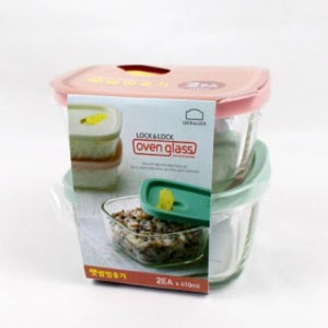 락앤락 사각 햇쌀밥 용기 410ml 2조+2조 오븐글라스 전자레인지 이유식 냉동밥 보관 용기